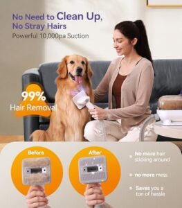 "Transform pet hair removal with the oneisall Pet Hair Remover, a reusable vacuum brush for dog owners, featuring 10,000 Pa suction power and 5 care accessories to keep your home clean and tidy."