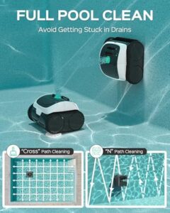 Clean your inground pool effortlessly with WYBOT C1 Cordless Pool Vacuum, featuring a triple-motor design and intelligent route planning for up to 1,614 Sq. Ft pools, with a runtime of 150 minutes. Perfect for those with busy schedules!