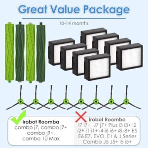 Here is the optimized SEO meta description:

"Upgrade your Roomba's cleaning performance with this pack of replacement parts, featuring 8 HEPA filters, 8 side brushes, and 2 sets of rubber roller brushes. Perfect for maximizing your robot vacuum's capabilities."