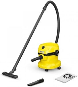"Effortlessly clean and maintain your home with the Karcher 1.628-000.0-WD2 Plus V-12418 liquid-solid vacuum cleaner, featuring advanced suction technology and a compact design for easy maneuverability."