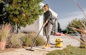 "Effortlessly clean and maintain your home with the Karcher 1.628-000.0-WD2 Plus V-12418 liquid-solid vacuum cleaner, featuring advanced suction technology and a compact design for easy maneuverability."