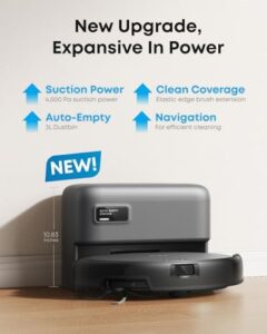 Discover the eufy Robot Vacuum C10 with Self Empty Station, featuring an ultra-slim body, carpet cleaning, edge expansion brush, and point laser navigation. Perfect for tidy homes, now with a special offer on this best-selling model! (146)