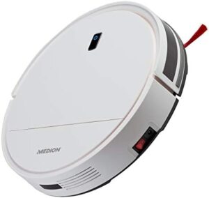 Discover the Medion MD 19700 robot vacuum cleaner, a sleek and efficient cleaning solution for your home. With advanced navigation and powerful suction, this white model keeps floors spotless with ease.