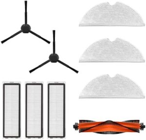 "Upgrade your D9 Max/D9 Pro/L10 Pro robot vacuum with this comprehensive accessory kit. Includes 1 main brush, 2 side brushes, 3 filters and 3 mop cloths for extended cleaning performance."
