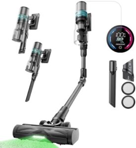 Discover the P16 Cordless Vacuum Cleaner, featuring 45Kpa suction, 65-minute runtime and a bendable wand. Tangle-free brush and rechargeable design make it perfect for floor, carpet and pet hair cleaning!