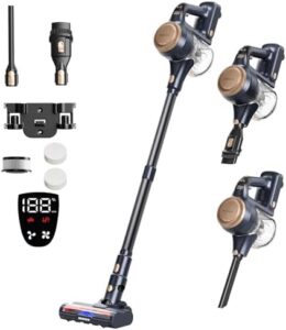 Here is the meta description:

"Effortlessly clean your home with this cordless vacuum and mop combo, featuring 35Kpa suction power, LED touch screen and up to 50 minutes runtime on hardwood floors and carpets. Perfect for versatile cleaning."