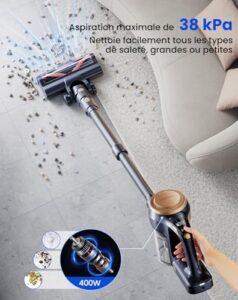 Here is the meta description:

"Effortlessly clean your home with this cordless vacuum and mop combo, featuring 35Kpa suction power, LED touch screen and up to 50 minutes runtime on hardwood floors and carpets. Perfect for versatile cleaning."