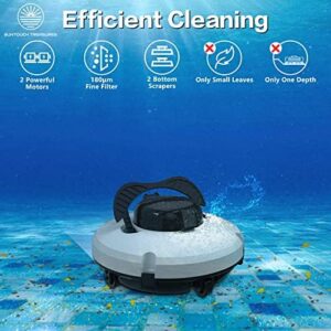 Here is the optimized meta description:

"Revolutionize your pool cleaning with this cordless robotic cleaner, perfect for above ground and inground pools up to 500 sq.ft. Enjoy powerful 2-motor suction and rechargeable design for effortless maintenance"