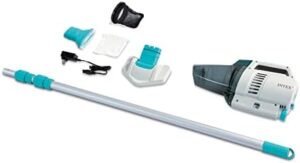 Here is the generated meta description:

"Effortlessly clean your pool with the Intex 28627E ZR200 Rechargeable Pool Vacuum, featuring auto shut off and up to 100 minutes of running time. Includes aluminum pole, rechargeable batteries and two interchangeable brush heads - a great value!"