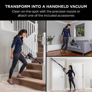 Here is the generated meta description:

"Effortlessly clean your home with this corded stick vacuum cleaner featuring anti-hair wrap and duo-clean floorhead. Includes 2 attachments and a 10m cord, perfect for tackling pet hair and allergens."
