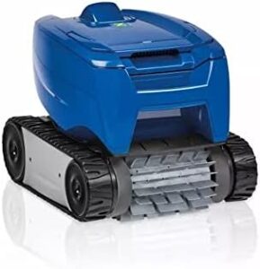 "Clean your pool with ease using the Zodiac Tornax Pro RT 2100 robot cleaner. With advanced suction and filtration, this blue device ensures a sparkling pool experience. No more mess!"