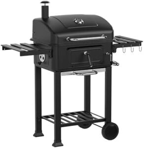 Transform your outdoor cooking experience with the House Of Home Charcoal BBQ Smoker, featuring adjustable airflow control and durable side tables. Perfect for camping or backyard gatherings, this portable grill measures 65x38x33 cm.