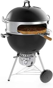 "Unlock the ultimate backyard cooking experience with Onlyfire's Stainless Steel Pizza Ring Kit. Includes rotisserie, pizza stone and shovel for roasting chicken and cooking pizzas to perfection on most 57CM charcoal kettle grills."