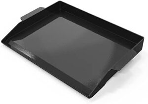 Here is the optimized SEO meta description:

"Non-stick BBQ griddle with extra high sidewalls, ideal for gas grills and hobs. Cook healthy meals with ease - no more stuck-on food! Perfect for outdoor or indoor cooking."