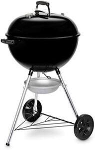 Experience the art of outdoor cooking with Weber's Original Kettle Charcoal Grill. Features a 57cm grill area, porcelain-enamelled lid & bowl, and one-touch cleaning system. Perfect for BBQ enthusiasts seeking a high-quality grilling experience.
