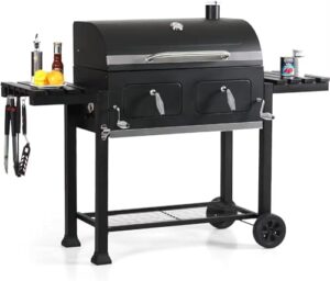 Unlock the ultimate outdoor cooking experience with Suprills XXL Charcoal BBQ Grill, featuring side tables and temperature gauge. Perfect for every barbecue occasion, enjoy effortless grilling with this comprehensive accessory kit!