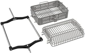 Cook up a storm with the Kamado Joe JoeTisserie Basket Kit, perfect for tenderizing meats and achieving crispy results. Includes 3 baskets and is ideal for grilling enthusiasts.