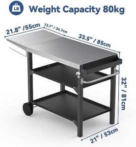 Discover the ultimate BBQ experience with onlyfire's stainless steel food prep table, featuring a flattop worktable, side table, and two-layer storage shelves. Perfect for grilling enthusiasts!