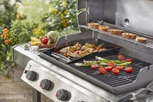Elevate your grilling experience with the Weber Deluxe Plancha for Genesis II models, featuring porcelain-enamelled cast iron and a perfect fit for 400 & 600 series gas grills.