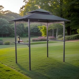 Here is the optimized SEO meta description:

"Stay shaded while barbecuing with this BURI gazebo, approx. 2.5 x 1.5 m in anthracite grey, perfect for garden, balcony or patio use, featuring powder coated steel and stable construction for sun protection."