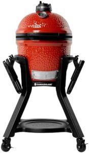 "Discover the ultimate grilling experience with Kamado Joe's KJ15112524 Joe Jr. Cart Stand in black, featuring a compact design and durable construction for effortless cooking adventures."