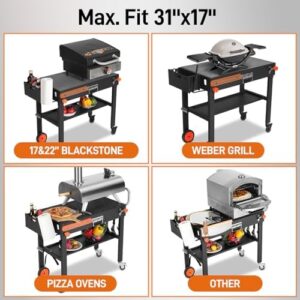 Discover a sturdy outdoor grill table stand perfect for camping and backyard use. Elevate your grilling experience with the AOKEMAi Portable Universal Grill Table Stand, featuring a caddy and Blackstone accessories compatibility.