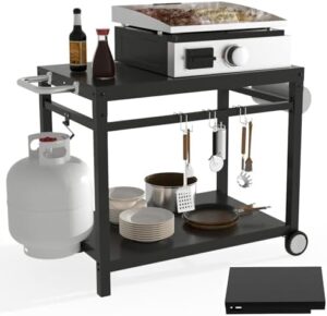 Elevate your outdoor cooking with the WELL GRILL Barbecue Trolley, featuring a folding grill table and weatherproof design perfect for Royal Gourmet, Ninja, Ooni, and more grill accessories.