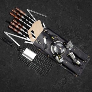 Unlock the perfect grilling experience with The Traveler Premium Barbecue Tool Set, featuring grill skewers and outdoor grilling accessories for a stress-free BBQ.