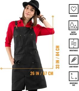 Stay protected and stylish with the Under NY Sky Leather Apron featuring crossback straps, tool pockets, and adjustable design perfect for pro chefs, bartenders, woodworkers, and makers.