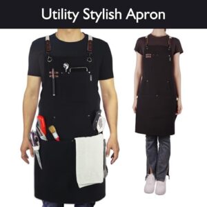 Here is the generated SEO meta description:

"Upgrade your kitchen style with Stenffy's 1|5|10Pack aprons, featuring cotton canvas, adjustable cross back and artist-approved design. Perfect for men and women, these durable aprons offer great value."