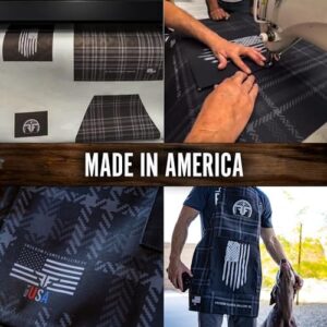 Cook up a storm with this Freedom Flames BBQ Grill Apron, made in the USA and featuring ample pockets. Perfect grilling accessory for barbecues and meat smokers! Save big on your outdoor cooking adventures with discounts and offers.