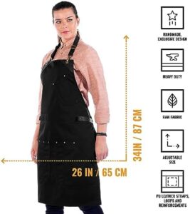 Here is the meta description:

"Protect your workwear with the Under NY Sky Barista Apron, featuring professional twill fabric and leather straps. Perfect for baristas and coffee lovers alike!"