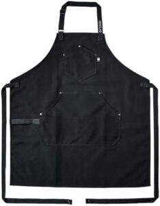 Here is the generated SEO meta description:

"Elevate your grilling game with HexClad Eco's modern apron featuring pockets for storage, designed to keep you clean and organized during outdoor cooking adventures."