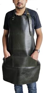 Protect your workwear with the Lindsey Street leather apron featuring multiple pockets and a durable design. Perfect for baristas, bakers, BBQ chefs and more!