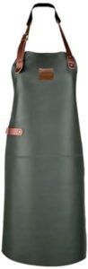 Protect your kitchen with the Maison Thuret 100% Natural Leather Apron, providing excellent protection against heat, splashes, and cuts. Sturdy genuine leather construction ensures durability. Perfect for men and women cooks.