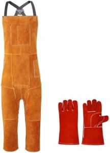 Protect yourself from sparks with the ANTAITHER Leather Welding Apron featuring a split leg design and heavy-duty construction. Perfect for men and women, ideal for DIY enthusiasts and professionals.