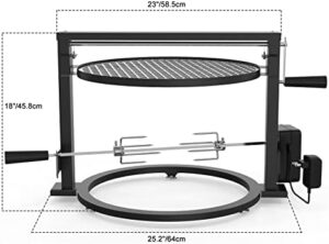 Here is the generated SEO meta description:

"Upgrade your Solo Stove experience with this Santa Maria Style Grill rotisserie system, featuring motorized cooking and 2 adjustable meat forks. Perfect for smokeless grilling."
