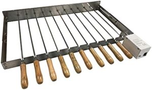 Discover the SunshineBBQs BBQ Grill Top with electric motor, ideal for Cypriot rotisserie kebab skewers. Perfect for outdoor cooking, 220-240v compatible.