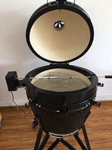 Here is the optimized SEO meta description:

"Upgrade your outdoor cooking with YNNI KAMADO's stainless steel rotisserie, perfect for 21-inch UK plug use. Enjoy effortless food rotation and cooking, ideal for family gatherings and BBQs."