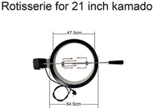 Here is the optimized SEO meta description:

"Upgrade your outdoor cooking with YNNI KAMADO's stainless steel rotisserie, perfect for 21-inch UK plug use. Enjoy effortless food rotation and cooking, ideal for family gatherings and BBQs."