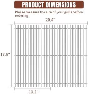 Upgrade your Weber Spirit grill with Secbinw 9MM stainless steel grates, perfect for searing meats. Two-pack replacement parts for E-210, E-220, S-210 and S-220 models, ideal for BBQ enthusiasts.