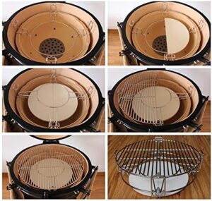 Here is the optimized meta description:

Master grilling with YNNI KAMADO's universal grill divide and conquer set, featuring 6 pieces including a pot holder, perfect for all grills with an external diameter of 25".