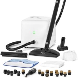 Here is the meta description:

"Powerful steam cleaner with 27-piece accessory kit for versatile cleaning on floors, upholstery, tiles and more - perfect for a spotless home"