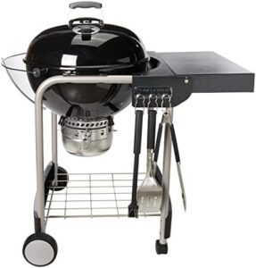 Here is your optimized meta description:

"Perfect for backyard barbecues, the Weber Performer Charcoal Grill features a spacious 22-inch cooking area and durable black construction. Enjoy classic BBQ flavor without breaking the bank with discounts available."