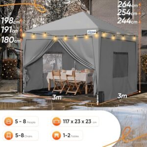 Unlock outdoor fun with the Quictent Pop Up Gazebo, featuring waterproof canopy and mesh windows. Perfect for events, camping or barbecues, with carry bag and sandbags included.