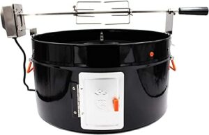 "Upgrade your BBQ game with the ProQ Excel V4 rotisserie kit, featuring a stainless steel electric motor and perfect for smoker enthusiasts. Great gift idea for men."