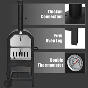 Perfect your outdoor gatherings with the GiantexUK Outdoor Pizza Oven, featuring a wood-fired design, chimney, pizza peel, and stone. Enjoy delicious homemade pizzas at home or camping. Perfect for parties!