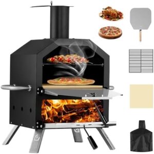 Here is the generated meta description:

"Make outdoor pizzas like a pro with the Pizzello 2-Layer Wood Fired Pizza Maker, featuring a pizza stone, peel & rack, waterproof cover and folding legs for camping, BBQs and gifting. Get ready to fire up your next outdoor gathering!"