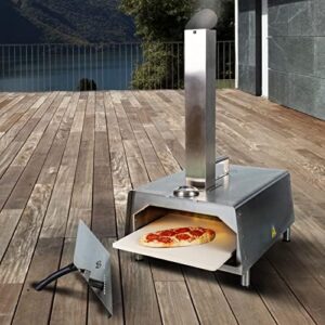 Here is the optimized meta description:

"Create gourmet pizzas at home with this superfast wood pellet oven, featuring portable stainless steel construction and smoker capabilities for outdoor garden BBQs."