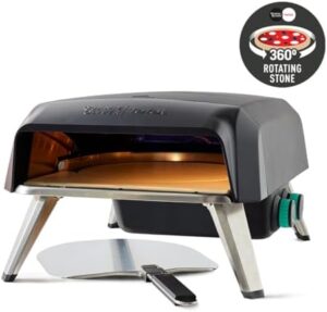 Cook up a pizza party with Jamie Oliver by Tefal Outdoor Pizza Oven! Includes rotating stone, pizza peel, gas hose & regulator. Portable, foldable and perfect for homemade pizzas.